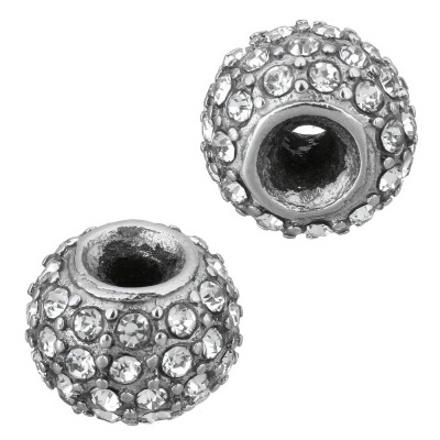 Bead ball with surgical steel chatons