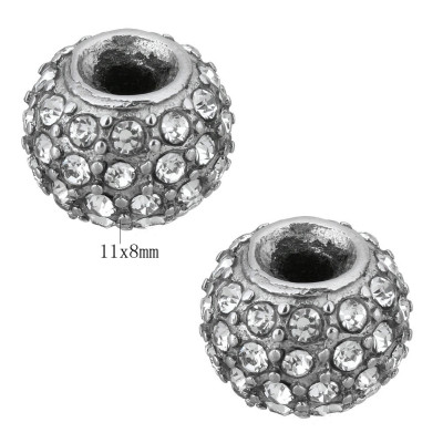 Bead ball with surgical steel chatons