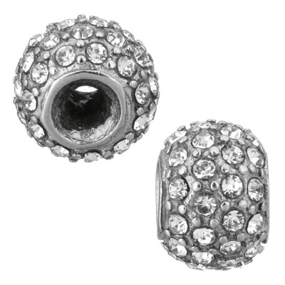 Bead ball with surgical steel chatons