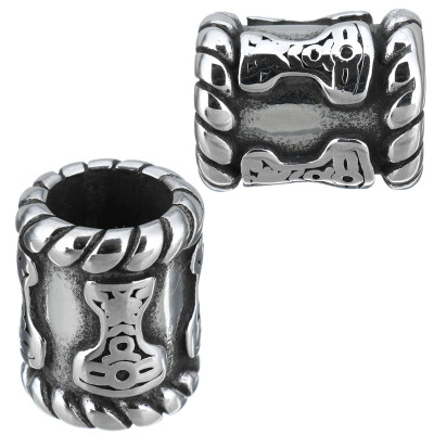 Bead with letter I from surgical steel