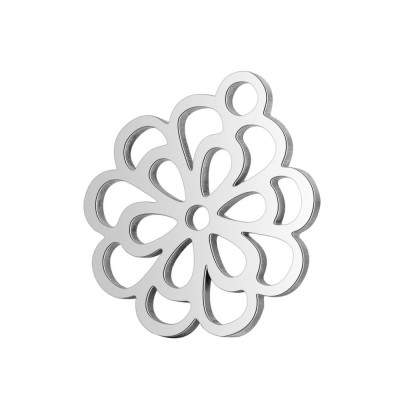 Surgical steel flower pendant