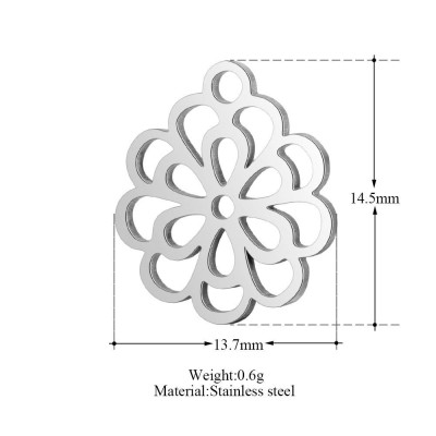 Surgical steel flower pendant