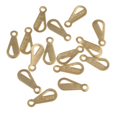 Pendant with inscription S Steel in gold galvanization of surgical steel