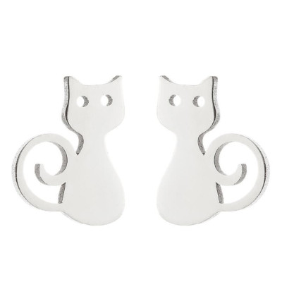 Surgical steel cat earrings