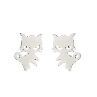 Surgical steel kitten earrings