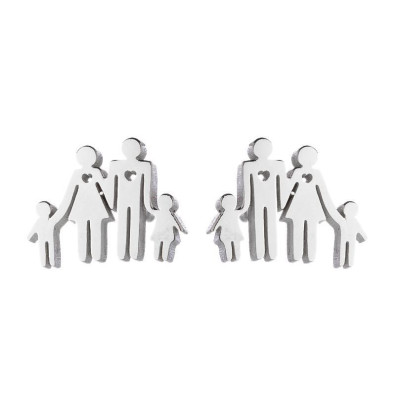 Happy family surgical steel earrings