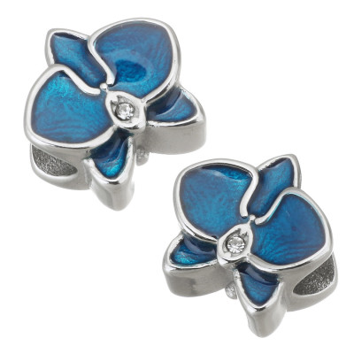 Surgical steel orchid flower bead