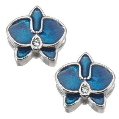 Surgical steel orchid flower bead