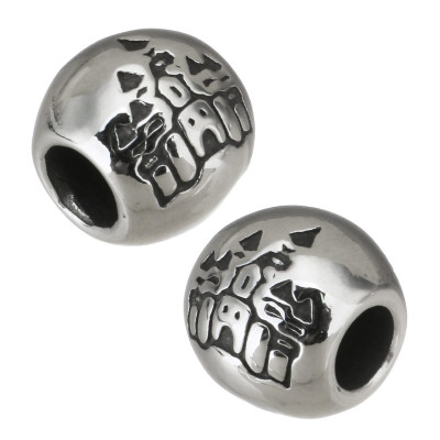 Bead with a picture of the mansion surgical steel