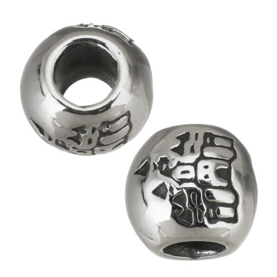 Bead with a picture of the mansion surgical steel