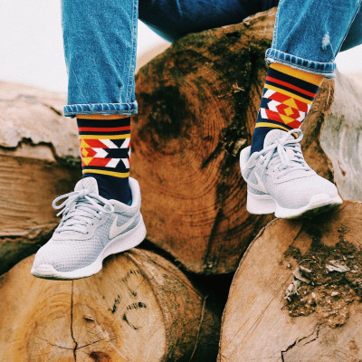 Women's brightly colored socks made of quality combed cotton