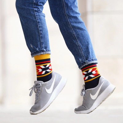 Women's brightly colored socks made of quality combed cotton