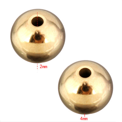 Bead gold galvanization 4mm thread 2mm surgical steel