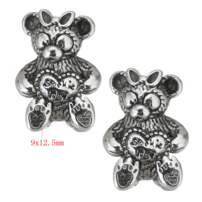 Miss bear bead with surgical steel bow