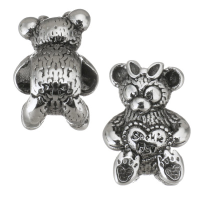 Miss bear bead with surgical steel bow