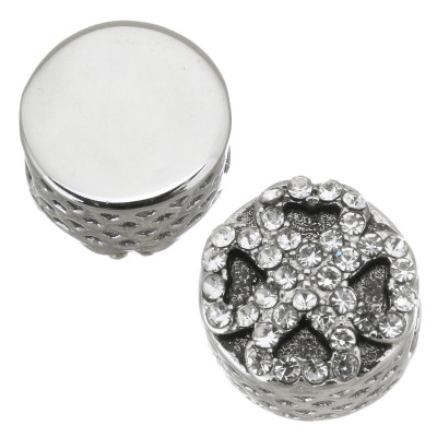 Bead chaton cloverleaf surgical steel