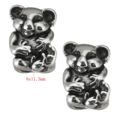 Cute teddy bear surgical steel bead
