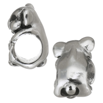Cute teddy bear surgical steel bead