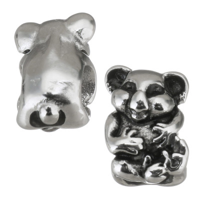 Cute teddy bear surgical steel bead