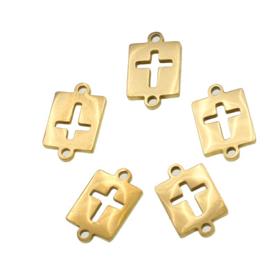 Rectangle connector with cross surgical steel two color variants