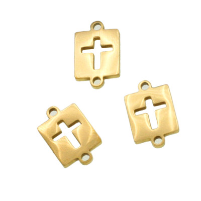 Rectangle connector with cross surgical steel two color variants