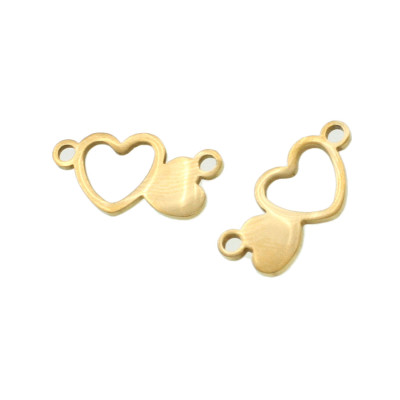 Connector connected heart surgical steel two color variants