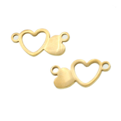 Connector connected heart surgical steel two color variants