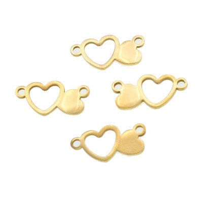 Connector connected heart surgical steel two color variants