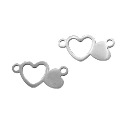 Connector connected heart surgical steel two color variants