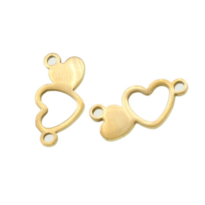 Connector connected heart surgical steel two color variants