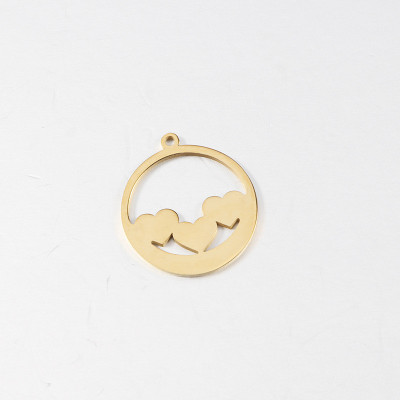 304 Stainless steel pendant with small hearts two color variants