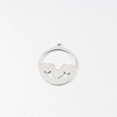304 Stainless steel pendant with small hearts two color variants