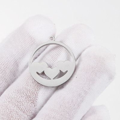 304 Stainless steel pendant with small hearts two color variants