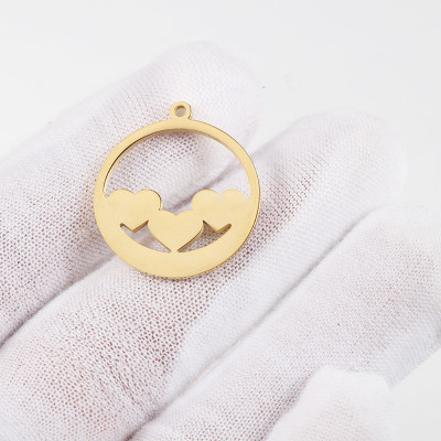 304 Stainless steel pendant with small hearts two color variants