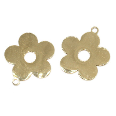 Pendant flower surgical steel two color variants