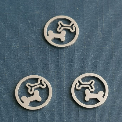 316 Surgical steel pendant with bone two color combinations