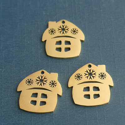 316 Stainless steel house pendant two color combinations