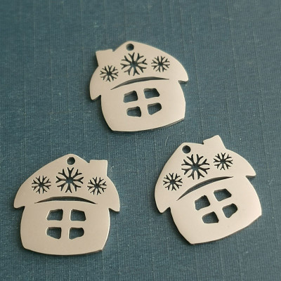 316 Stainless steel house pendant two color combinations