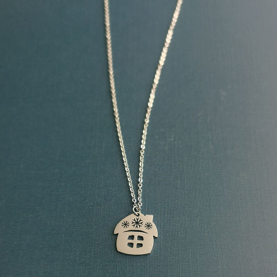 316 Stainless steel house pendant two color combinations