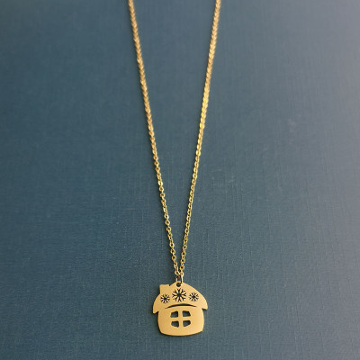 316 Stainless steel house pendant two color combinations