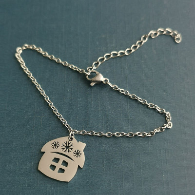 316 Stainless steel house pendant two color combinations