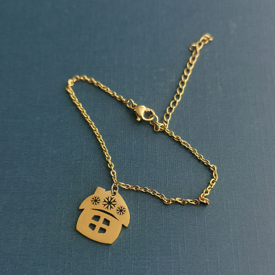 316 Stainless steel house pendant two color combinations