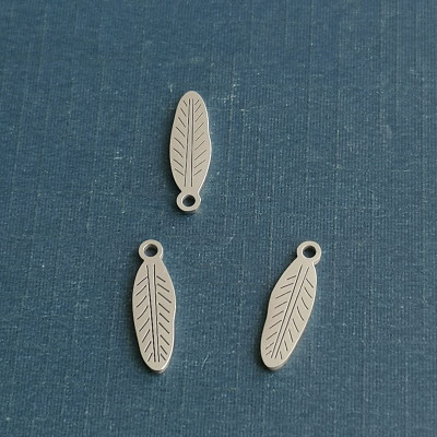 Surgical steel feather pendant two color combinations