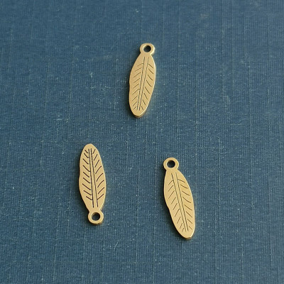 Surgical steel feather pendant two color combinations