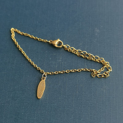 Surgical steel feather pendant two color combinations