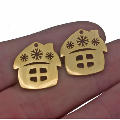 316 Stainless steel house pendant two color combinations