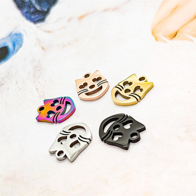 Cat pendant made of surgical steel five color combinations