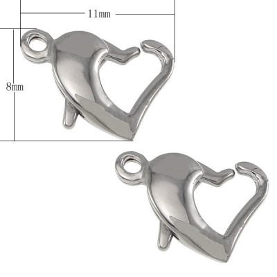 Karabinka srdce 8x10mm chirurgická ocel