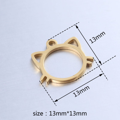 Cat pendant made of surgical steel two color combinations