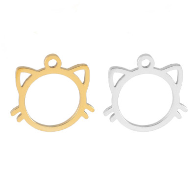 Cat pendant made of surgical steel two color combinations